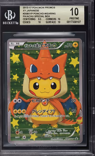 2016 #208 JAPANESE XY PROMO SPECIAL M CHARIZARD Y PONCHO PIKACHU BGS 10 POKEMON